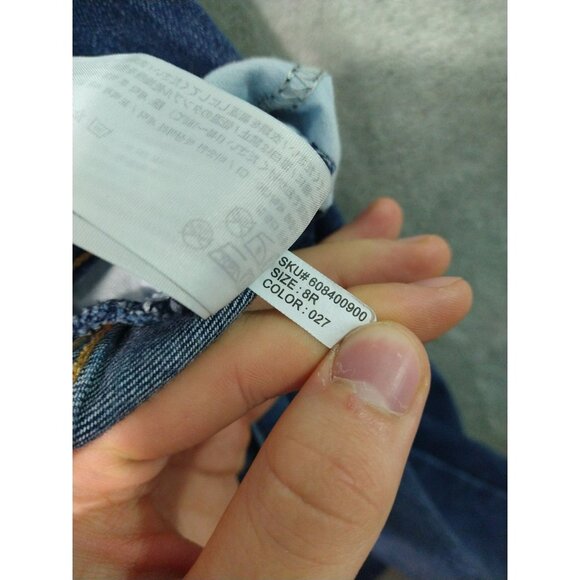 Abercrombie Fitch Jeans Womens 8 Blue Denim Skinny Mid Rise Stretch Distressed - Picture 9 of 10